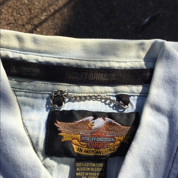 Vintage Harley Davidson Denim Shirt Hong Kong XL - Picture 8 of 9